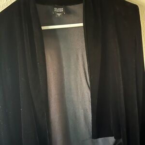 Eileen Fisher Black Open-Front Draped Blazer